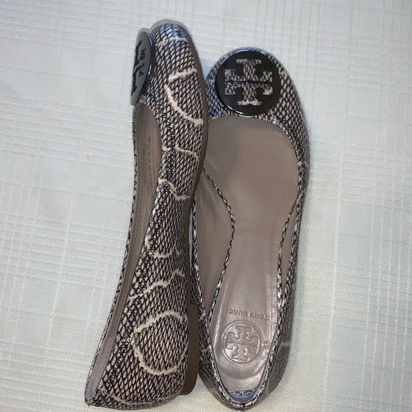 TORY BURCH Ballet Flat Snakeskin Print BrownBeige - Picture 11 of 12